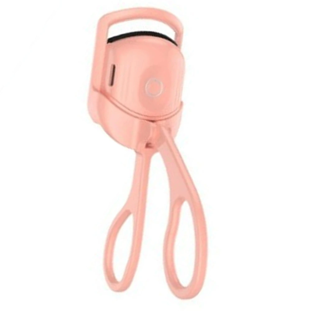 Heated Eyelash Curlers 2 Temperature Controls USB Charging 30 Seconds Heat Plastic Portable Lash Curler for Home Pink