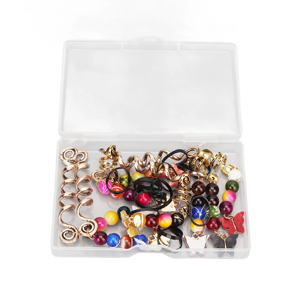 24pcs Hair Dreadlocks Jewelry Spring Butterflies Pendant Colorful Alloy Hair Braiding Rings