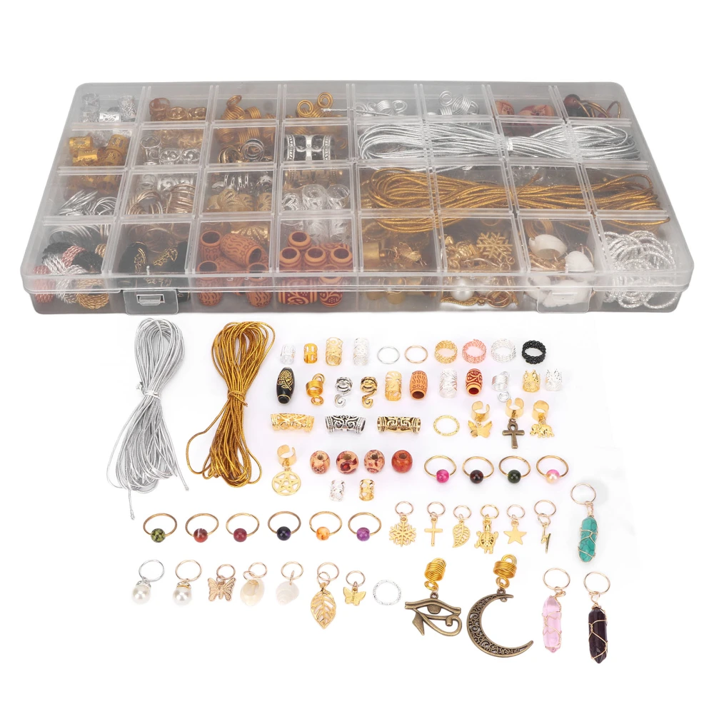 Dreadlocks Jewelry Set Alloy Dreadlocks Beads Hair Cuffs Rings Coils Braiding Hair Pendants Decoration