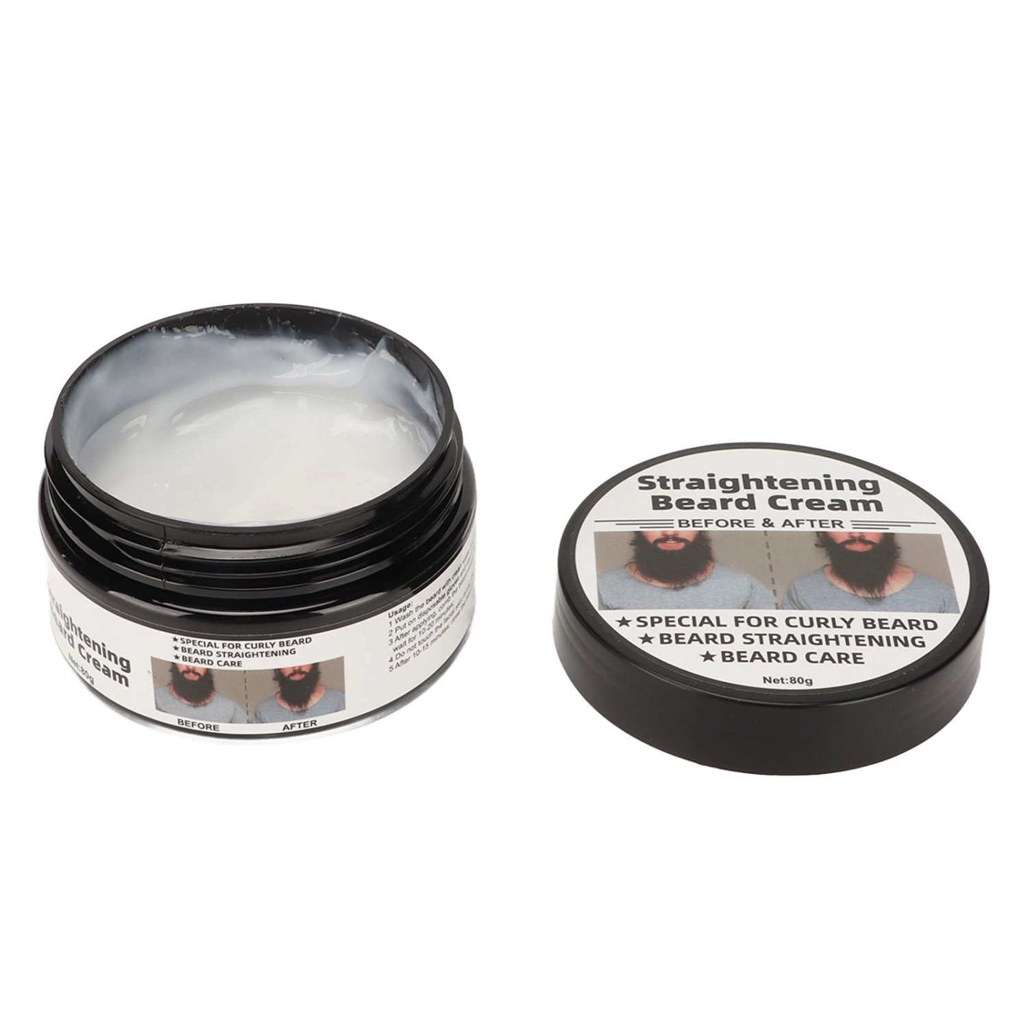 Beard Conditioner Reducing Frizz Moisturizing Softening Straightening Beard Cream for Men 2.8oz
