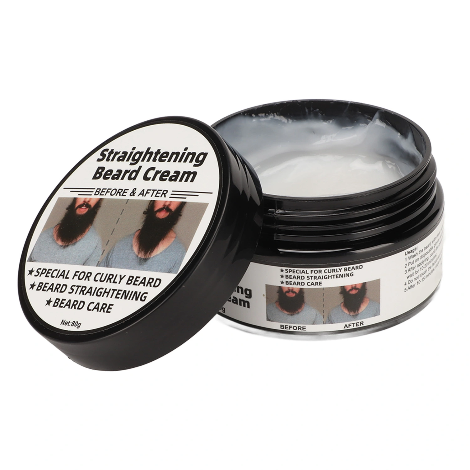 Beard Conditioner Reducing Frizz Moisturizing Softening Straightening Beard Cream for Men 2.8oz