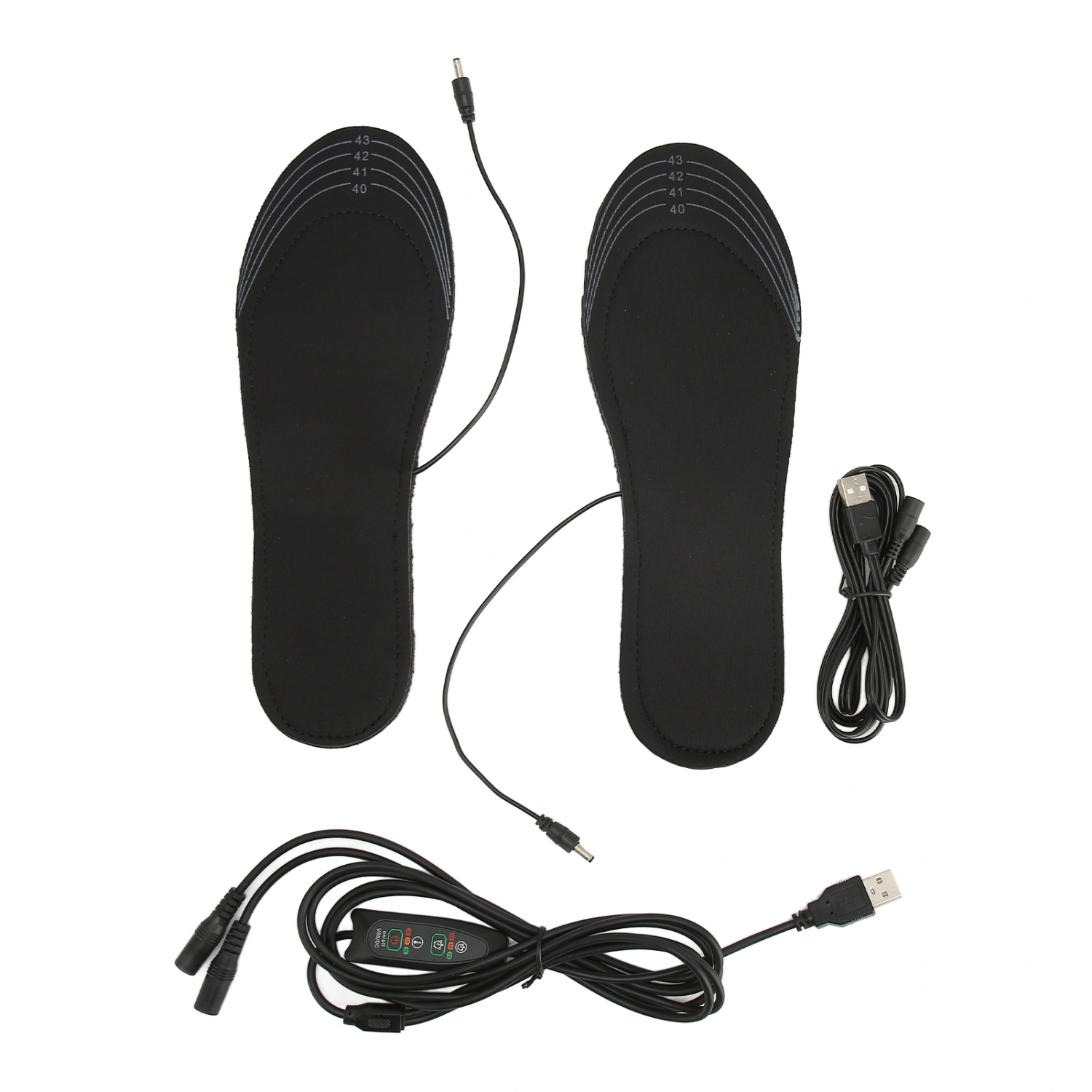 Electric Heating Insoles Cuttable Size Breathable Keep Warming USB Heated Shoes Pads for Men 40‑46