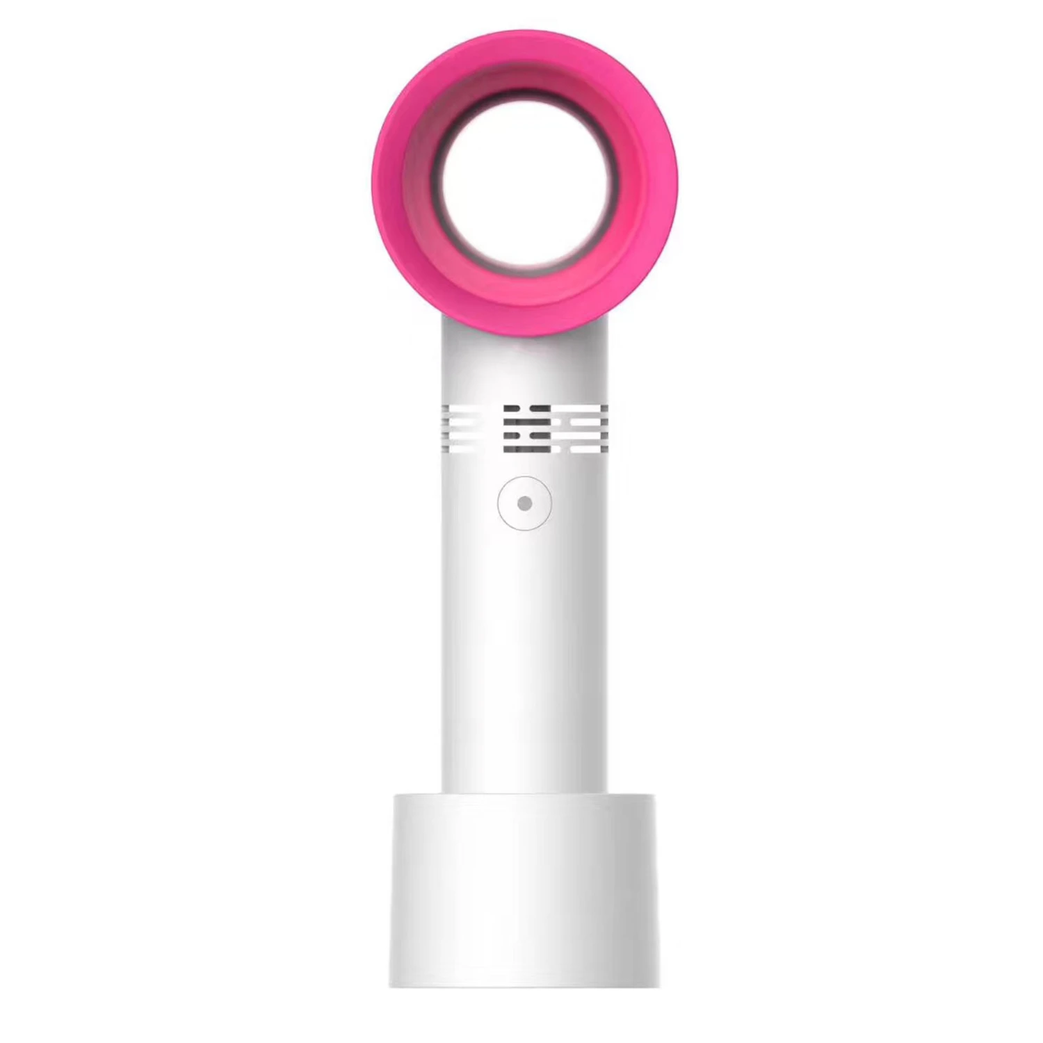 Handheld Bladeless Fan Handheld USB Rechargeable Cooling Safe Mini Eyelash Dryer Fan White