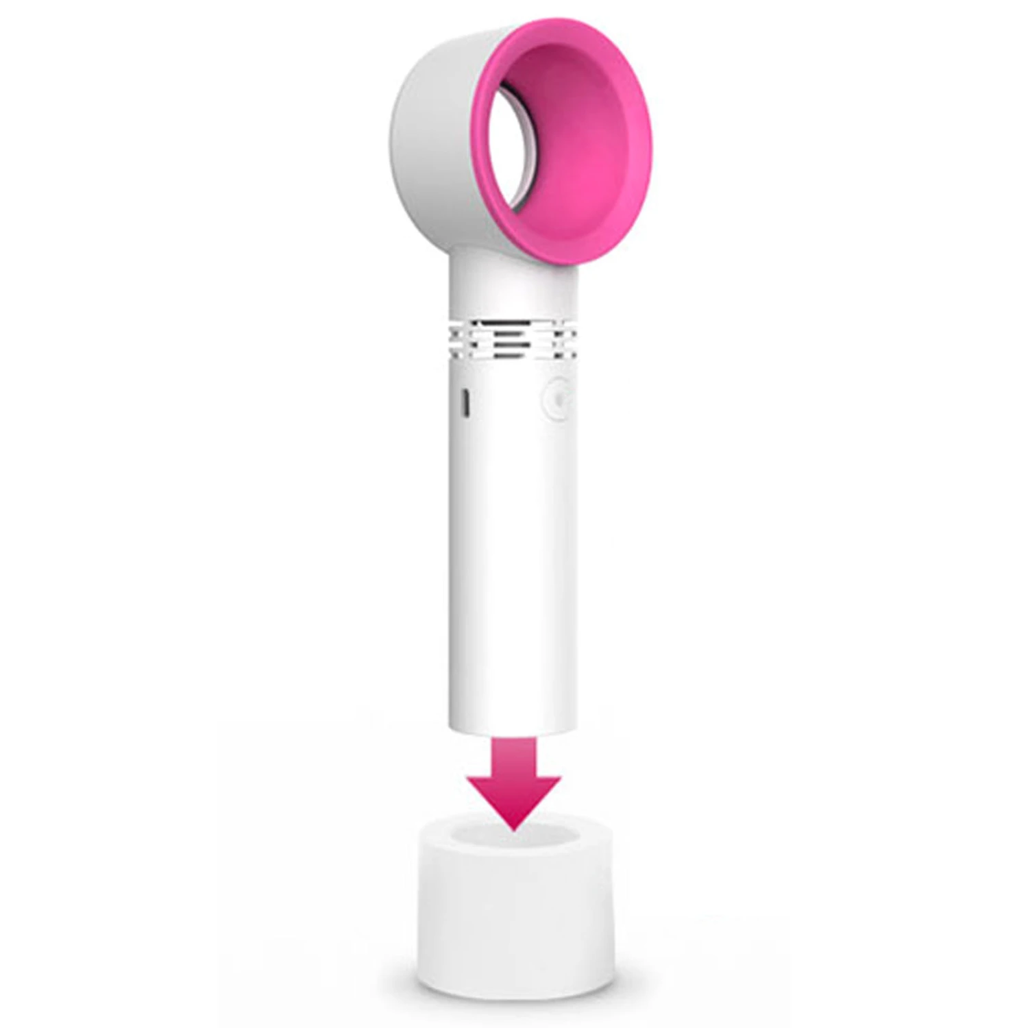 Handheld Bladeless Fan Handheld USB Rechargeable Cooling Safe Mini Eyelash Dryer Fan White