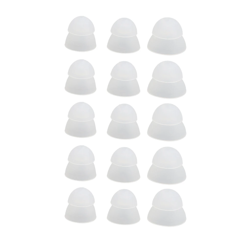 15pcs Hearing Amplifier Eartip 2 Layers Detachable Silicone Hearing Amplifier Accessories S M L White Transparent