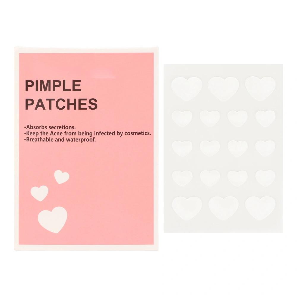 18pcs Heart Shaped Pimple Patch Waterproof Breathable Hydrocolloid Face Skin Repair Acne Patches