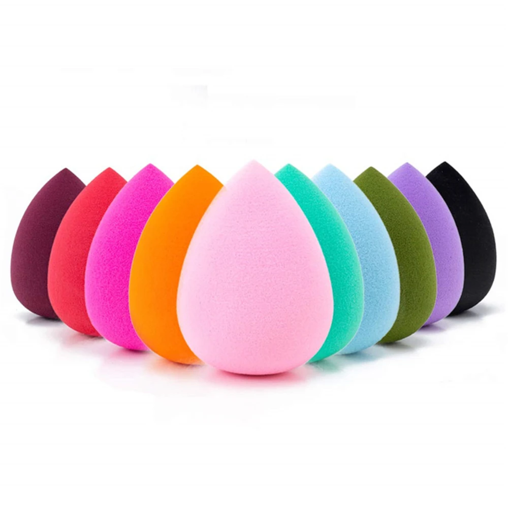 10Pcs Makeup Egg Sponge Powder Puff Water Drop Shape Inclined for Face Beauty Dry Wet Use