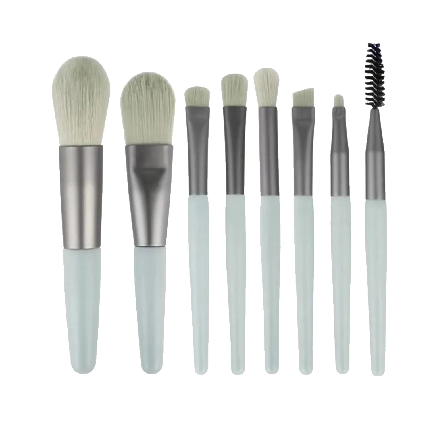 8Pcs Makeup Brush Set Portable Professional Eye Shadow Brush Cosmetic Brush Kit with Storage Bag for Women Grey Green