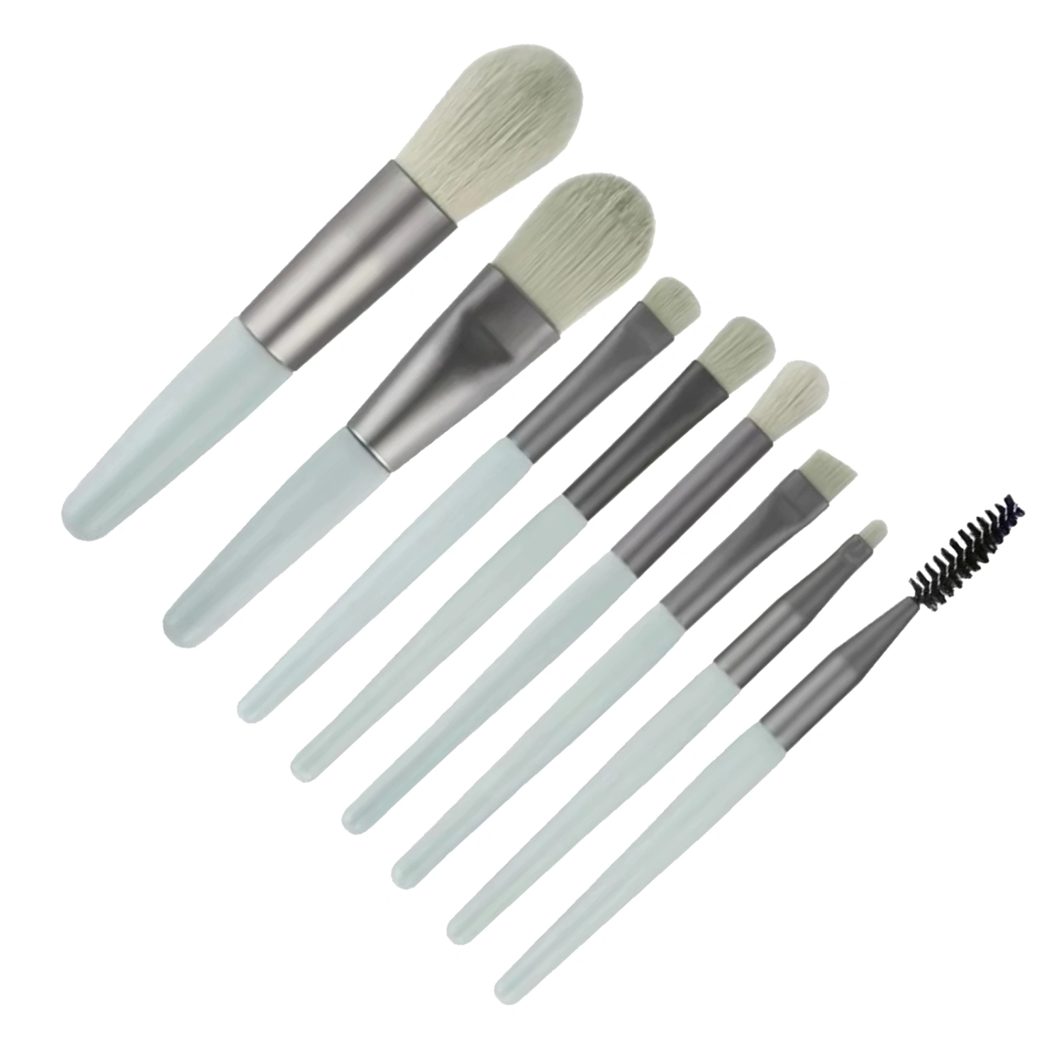 8Pcs Makeup Brush Set Portable Professional Eye Shadow Brush Cosmetic Brush Kit with Storage Bag for Women Grey Green