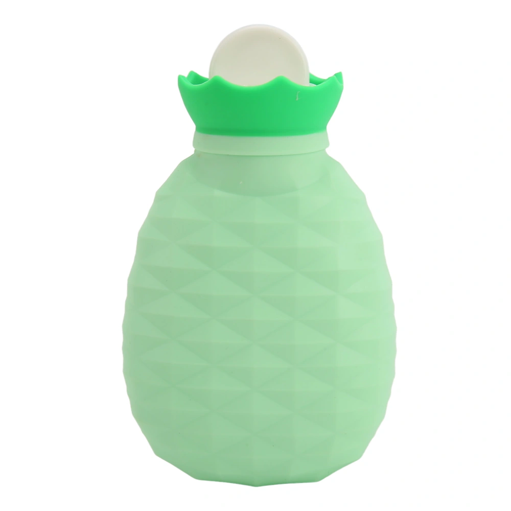 Cute Hot Water Bottle Neck Shoulder Soreness Relief Soft Silicone Hot Water Bag for Menstrual Cramps Green