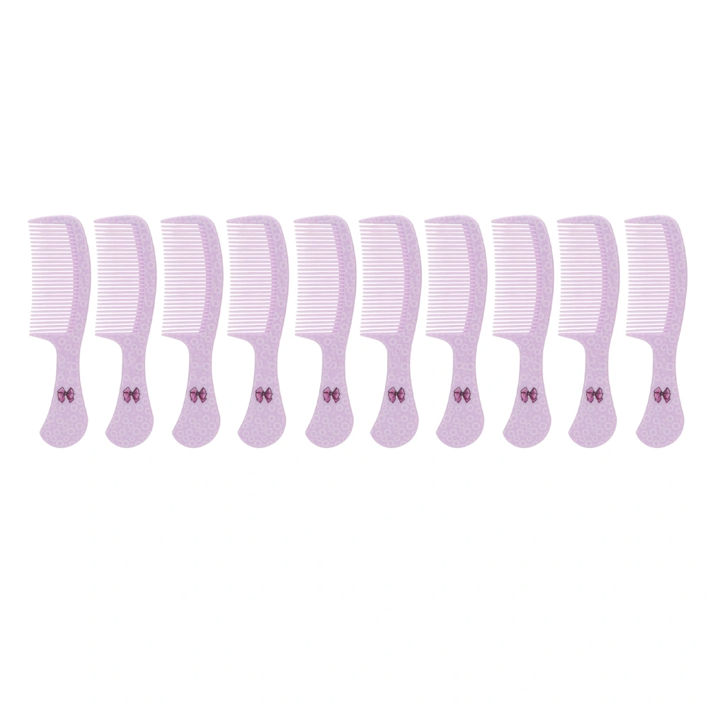 10Pcs Wide Tooth Comb Prevent Static Ergonomic Round Edge Portable Hair Styling Comb for Home Outdoor Purple