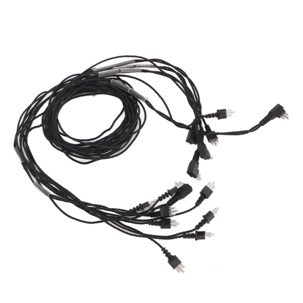 5PCS 3pin Hearing Aids Receiver Cable Heat Resistant Stable Sound Transmission Hearing Aids Receiver Cord Black 29.5in