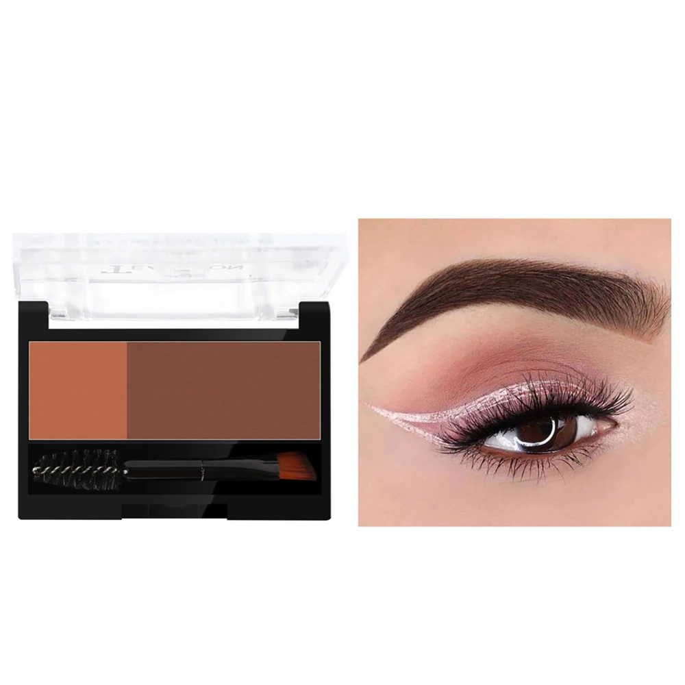 2 In 1 Eyebrow Stamp Powder Portable Two Color Adjustable Stamp Eyebrow Powder for Beginner Brick Red, Red Brown