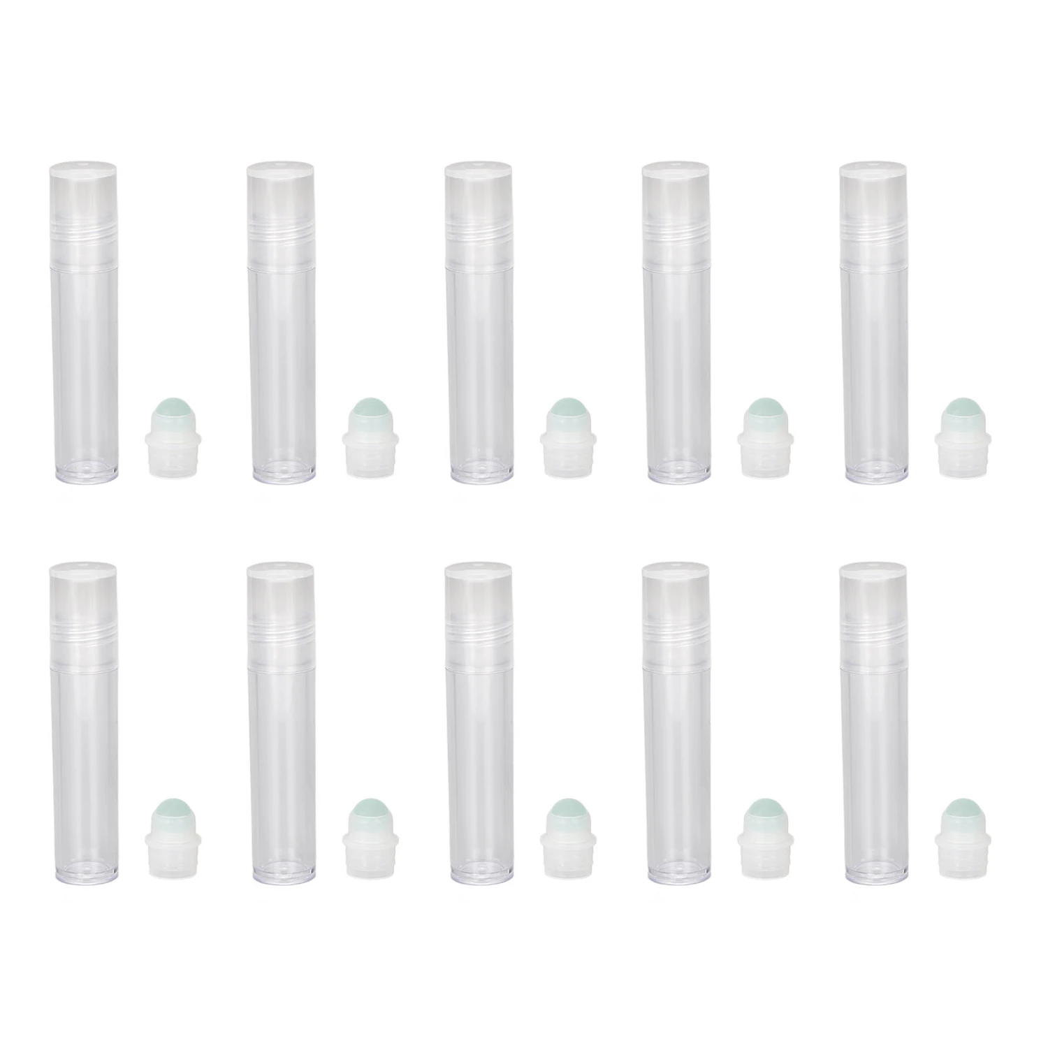 10pcs 7ML Roll On Bottle Plastic Travel Portable Empty Refillable Perfume Essential Oil Roller Bottles