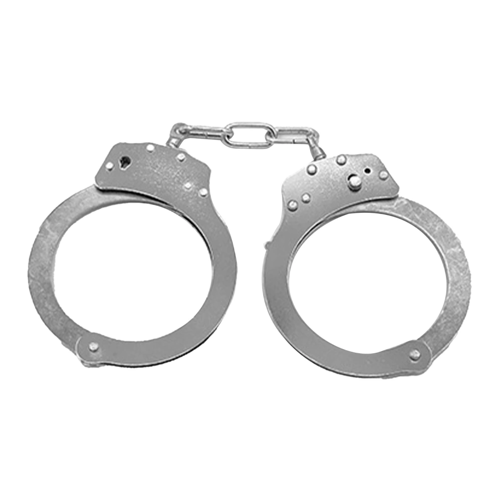 Handcuffs Silver Stainless Steel Double Lock Fashionable Role Play Handcuffs for Adults