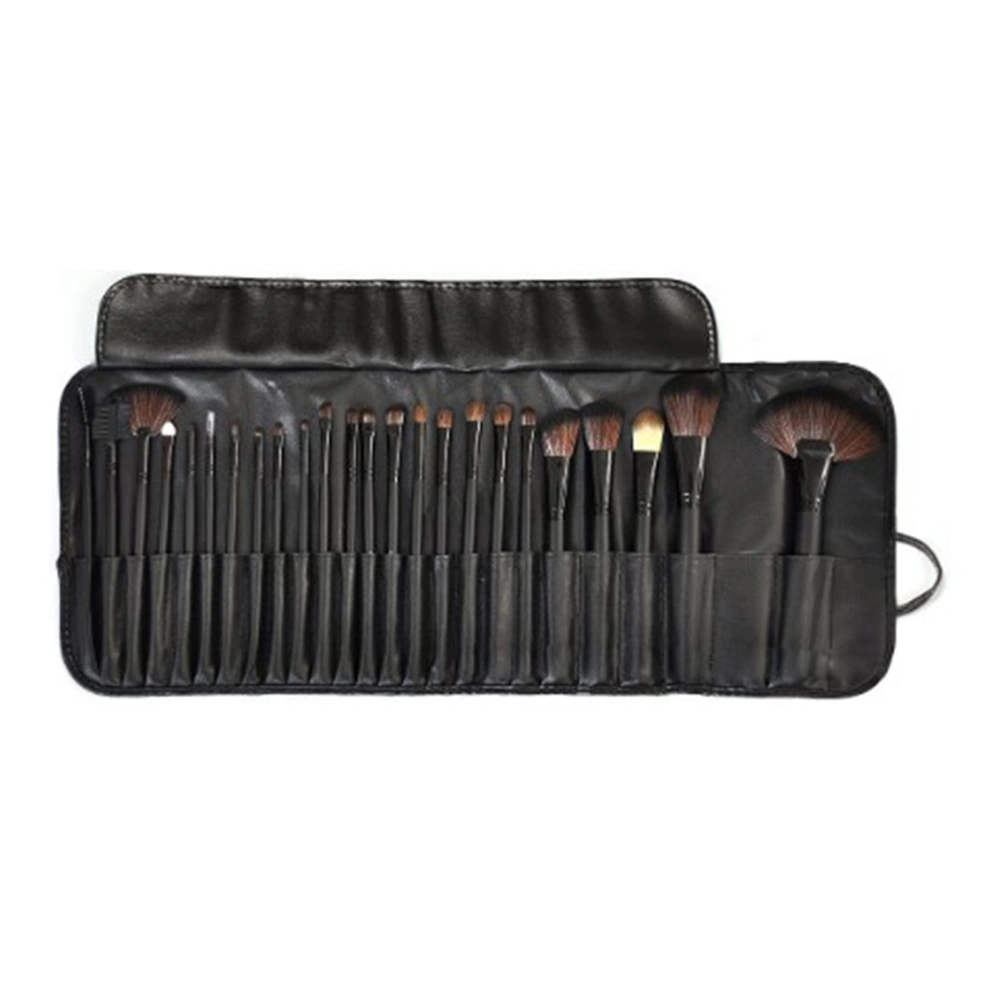 24pcs Makeup Brush Kit Black Soft Skin Friendly Delicate Makeup Brush Set with Bag Cosmetic Beauty Tools