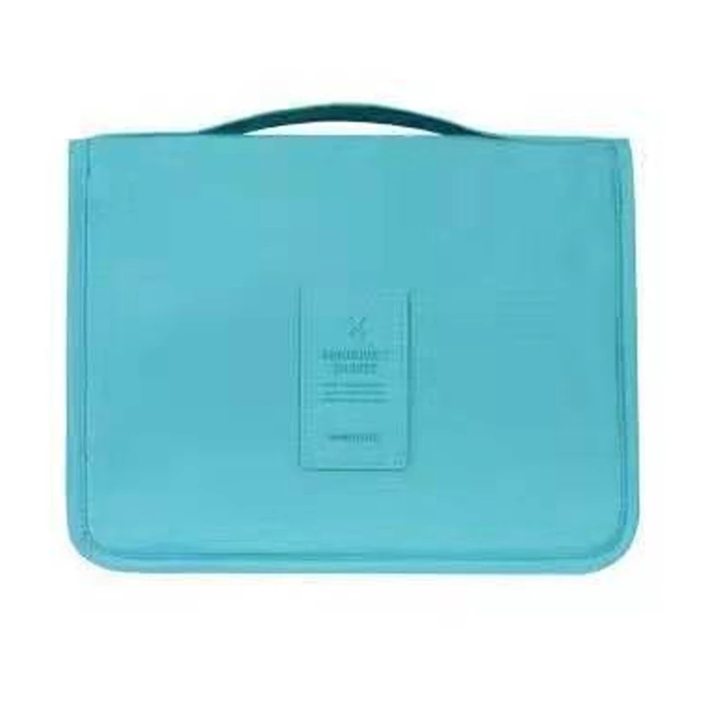 Toiletry Bag Multi Compartments Waterproof Large Capacity Hanging Cosmetic Makeup Pouch Sky Blue