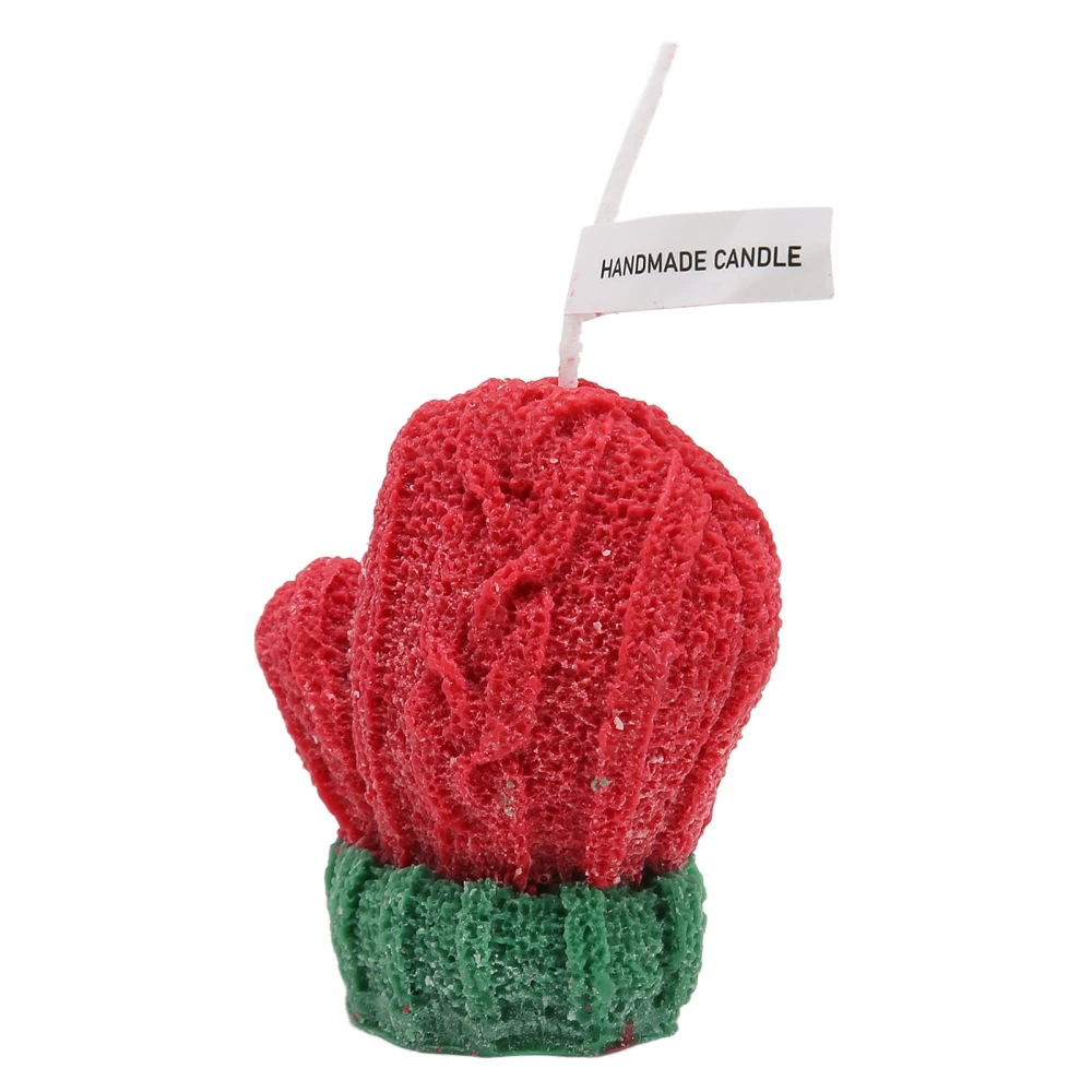 Christmas Glove Shape Scented Candle DIY Gloves Decorative Candle for Photo Prop Ornament Red