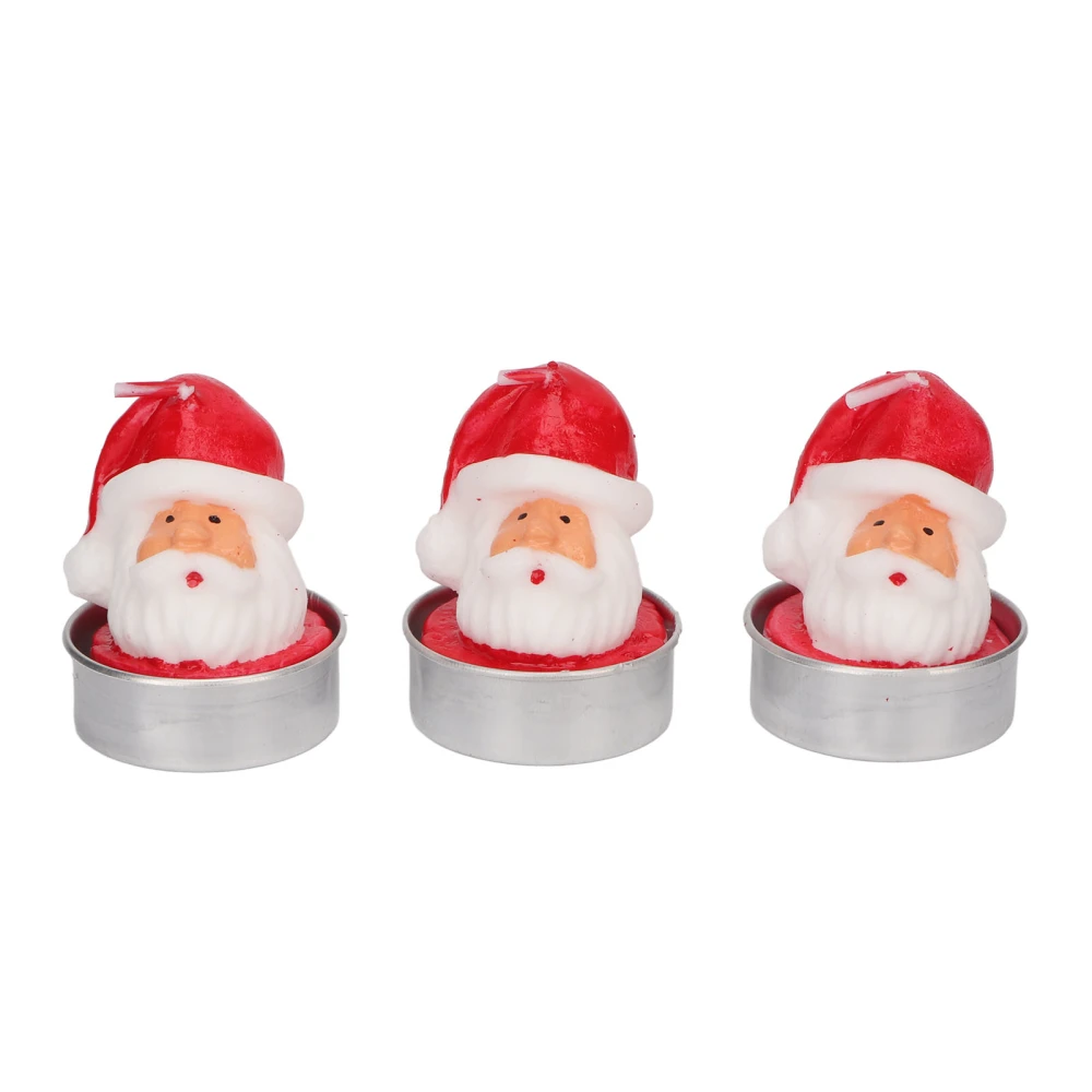 3 Pcs Christmas Santa Candles Romantic Tea Lights Candles Candlelight Dinner Ornaments Christmas Prop