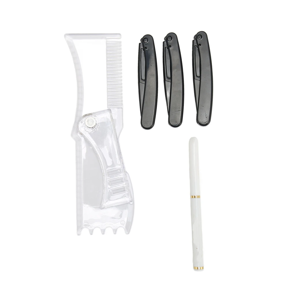 Transparent Beard Shaping Tool Template Manual Beard Trimmer Barber Pencil Set Mustache Styling Tool