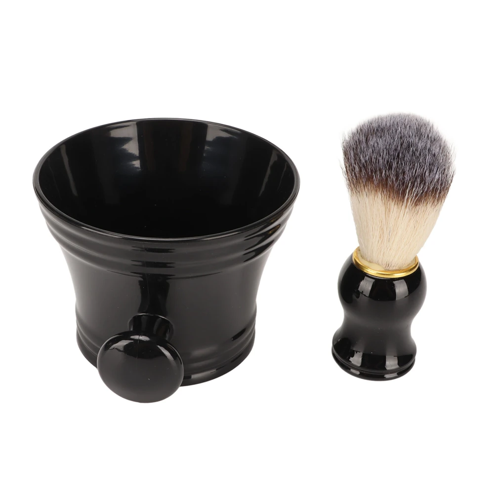 Shaving Brush Soft Artificial Bristle Professional Safe Black Shaving Brush Bowl Tool for Barber