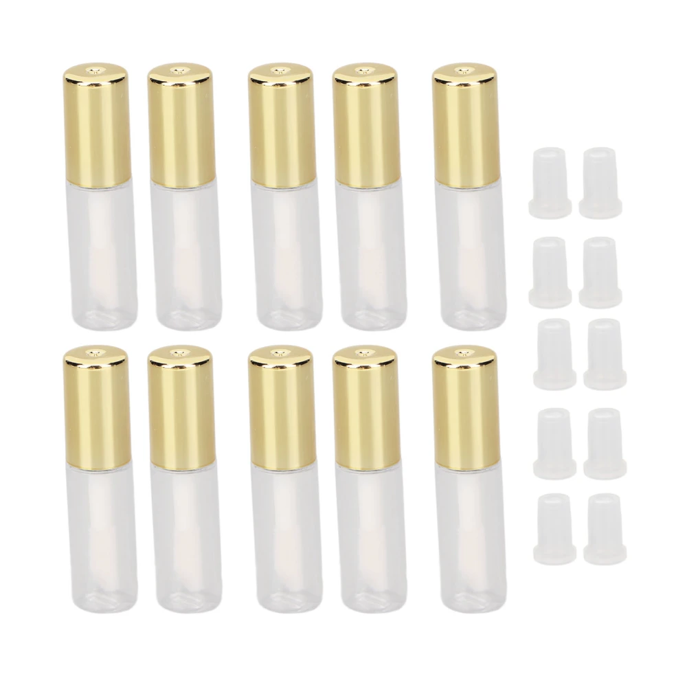 1.2ML Empty Lip Gloss Tubes Gold Transparent Sealed Small Lip Gloss Tube Travel Dispensing Tube for DIY Lip Gloss