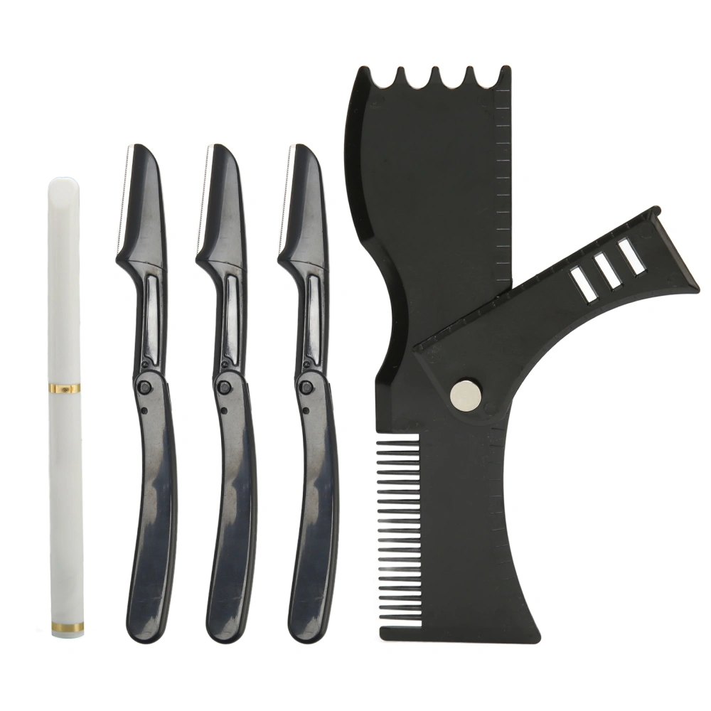 Beard Shaper Tool Set Trimming Grooming White Barber Pencil Black Beard Stencil Guide Template Kit