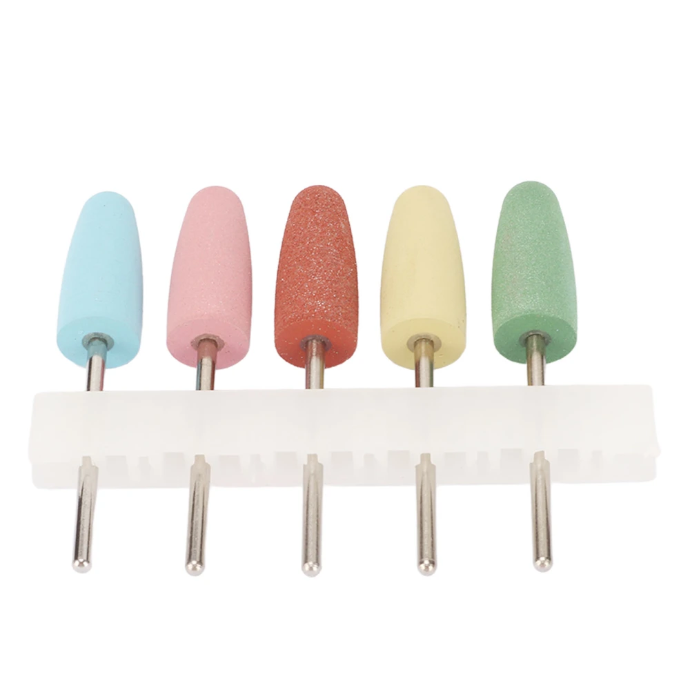 5pcs Nail Drill Bit Professional Portable Silicone Cuticle Remover Bits Nail Art Tool for Nail Artist Novice