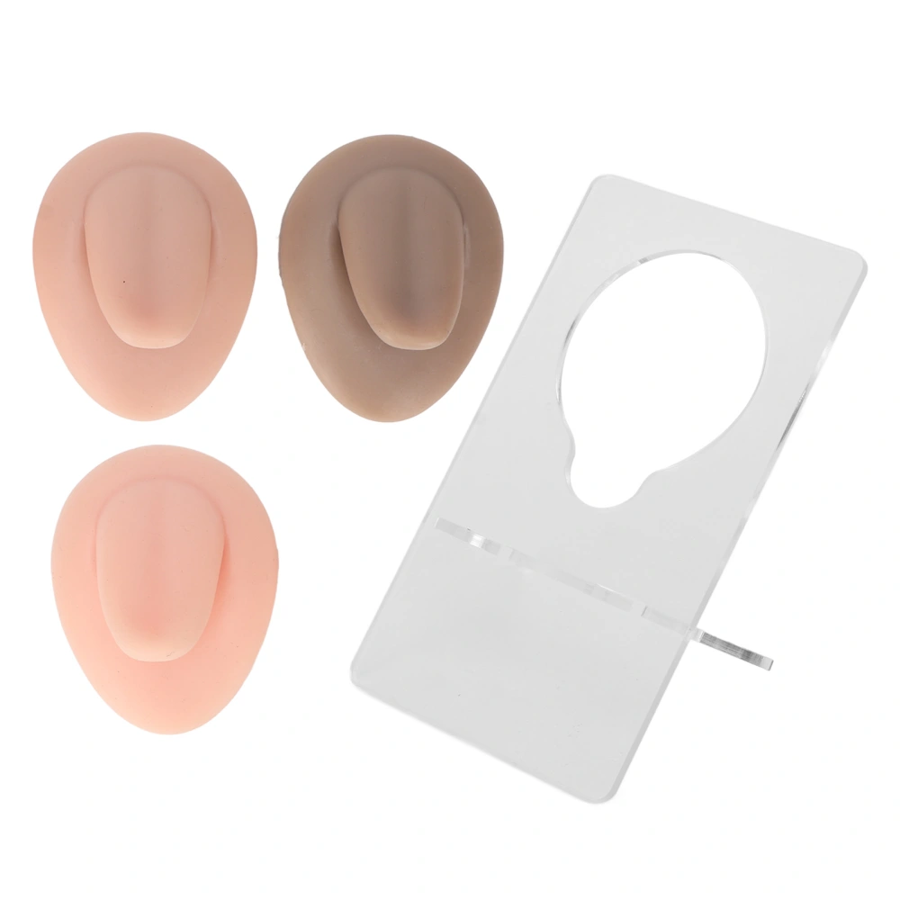 3pcs 3D Silicone Tongue Model Soft Realistic False Tongue Piercing Practice Display Model