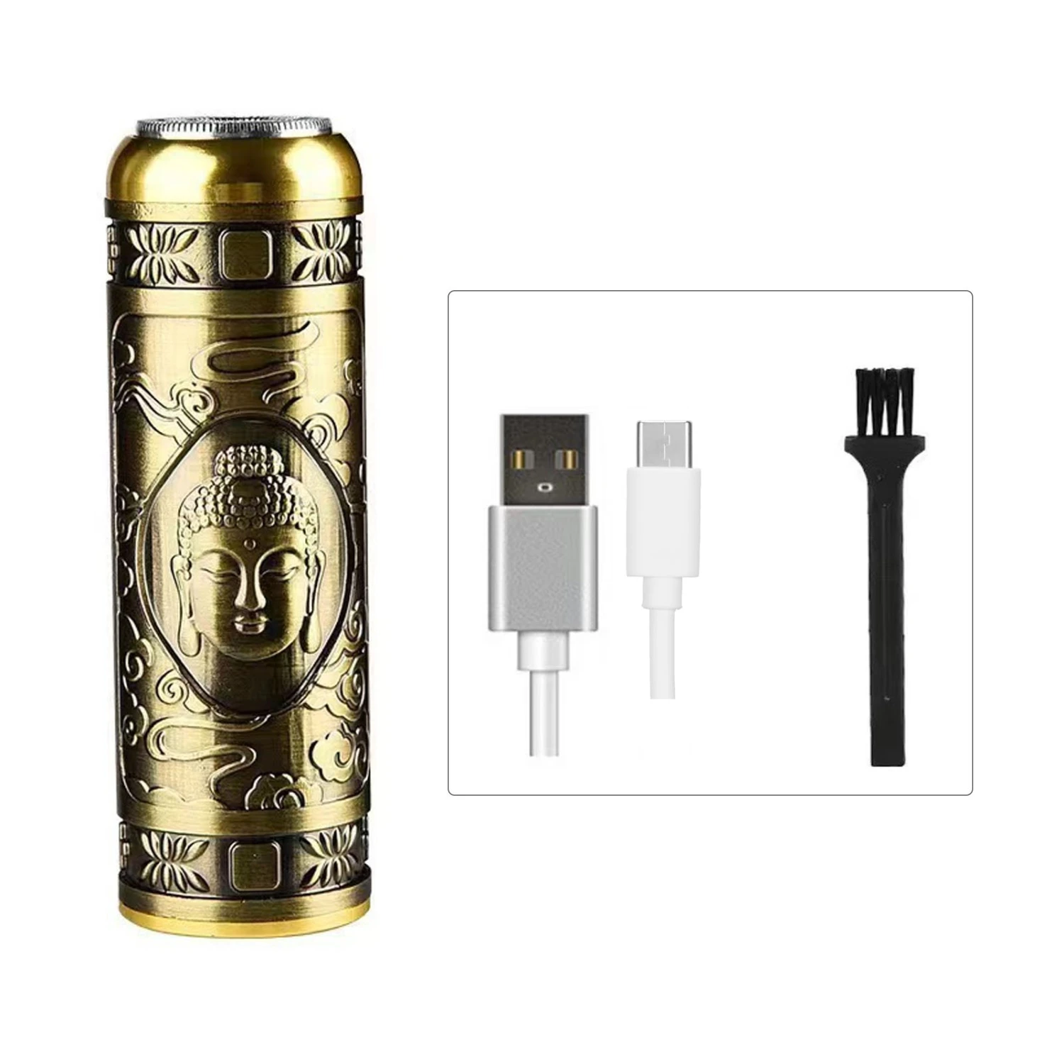 Electric Beard Trimmer Men Stainless Steel Portable Rechargeable Mustache Beard Cutter for Home Travel