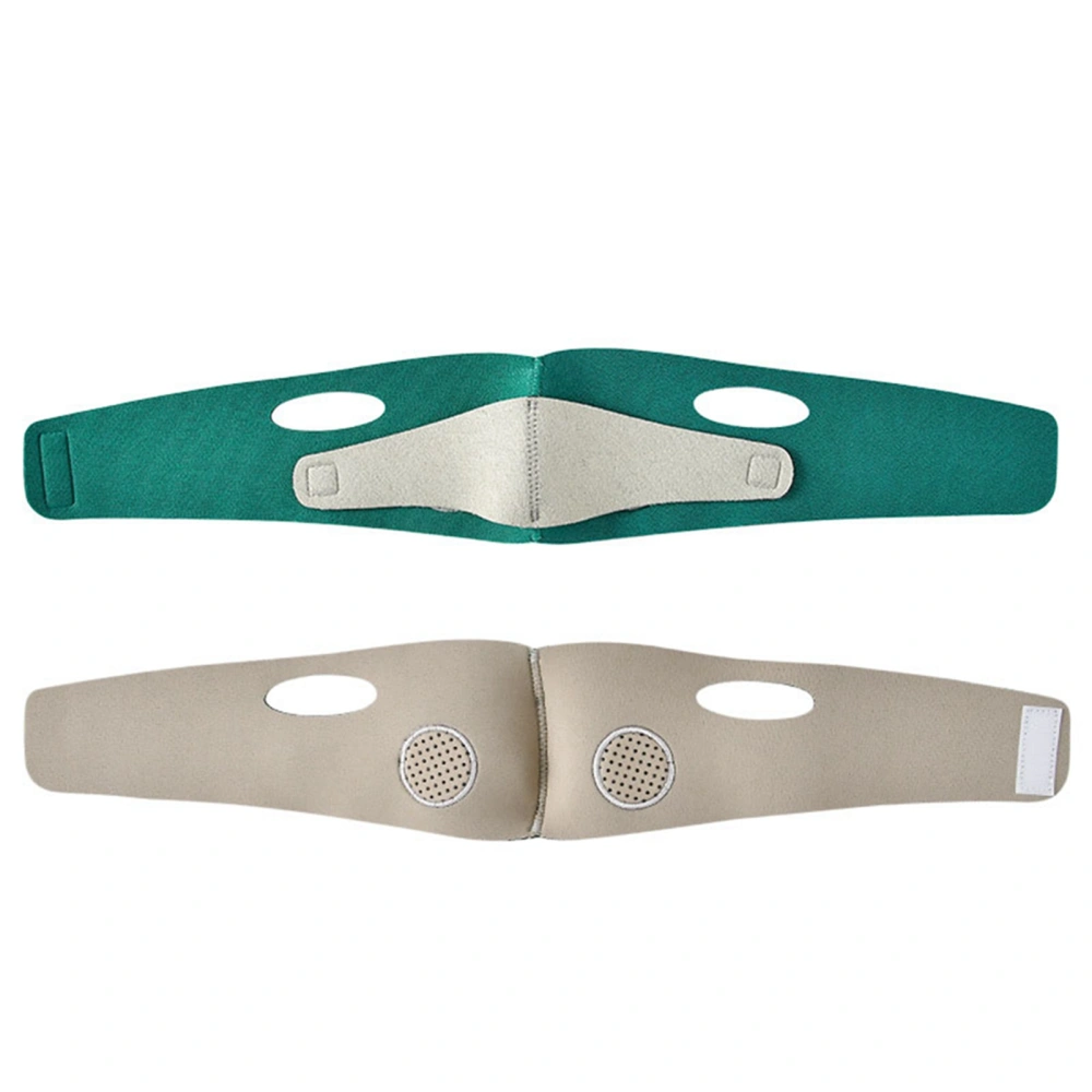 V Line Shape Face Belt Green Lifting Nylon Breathable Face Slimming Double Chin Reducer for Jawline