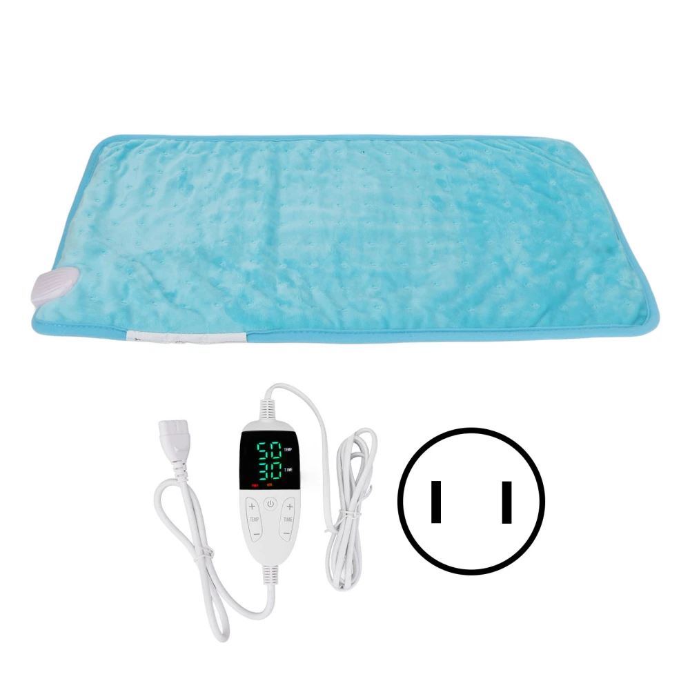 Electric Heating Pad Auto Shutdown 9 Timing Keep Warm Heated Pads for Neck Shoulder Blue US Plug 110V