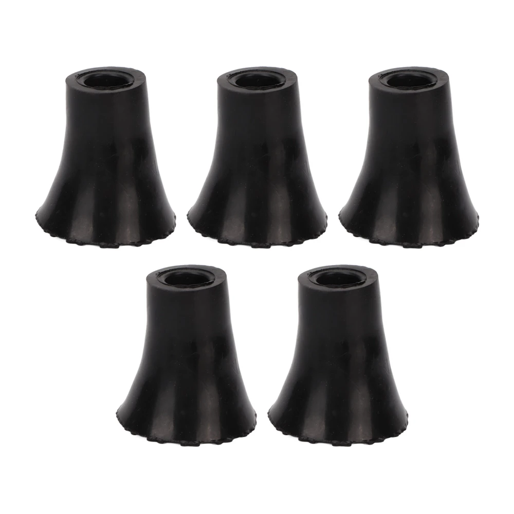 5pcs 19mm Crutch Tips Prevent Slipping Soft Thicken Rubber Walking Canes Replacement Tips Black