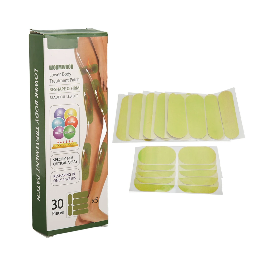 30Pcs Leg Slimming Herbal Patch Skin Firming Promote Circulation Breathable Wormwood Lower Body Patch