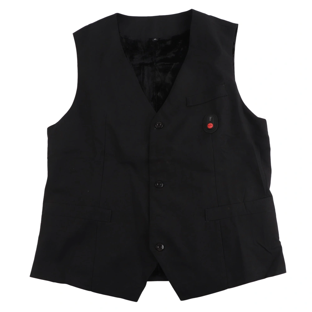 Electric Heated Vest V Neck Single Breasted 3 Temperature Gears Keep Warm Thermal Heating Waistcoat XL