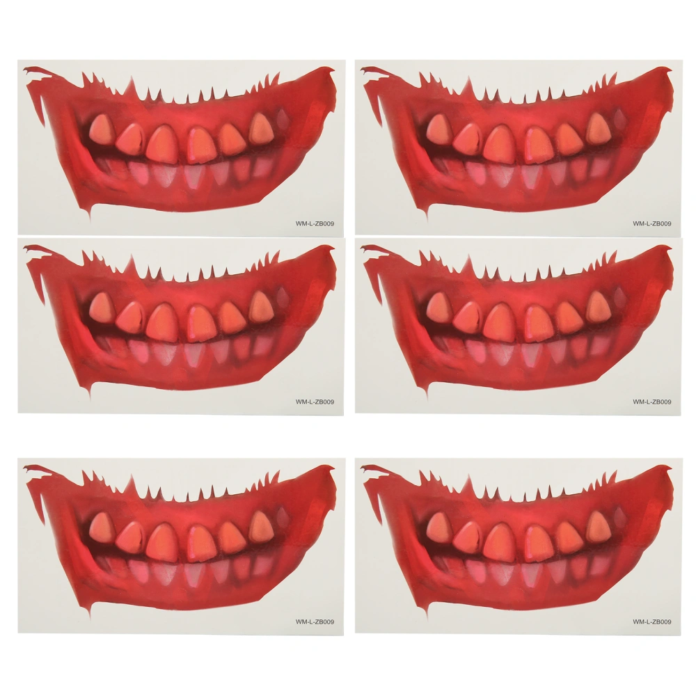 Halloween Mouth Tattoo Stickers Horror Prank Makeup Temporary Tattoo Paper DIY Decoration for Christmas Cosplay Art Stage WM L ZB009