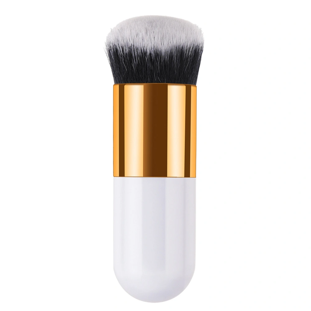 Makeup Brush Soft Bristles Cute Stylish Portable Cosmetic Brush Professional Makeup Tools White Gold