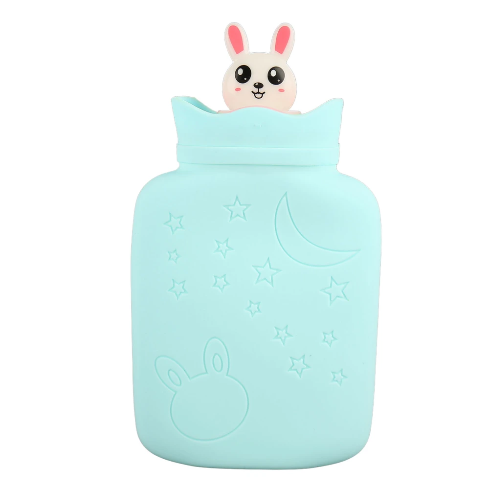 Hot Water Bottle Microwave Heating Explosion Proof Leak Proof Portable Warm Water Bag for Hot and Cold Compress Blue