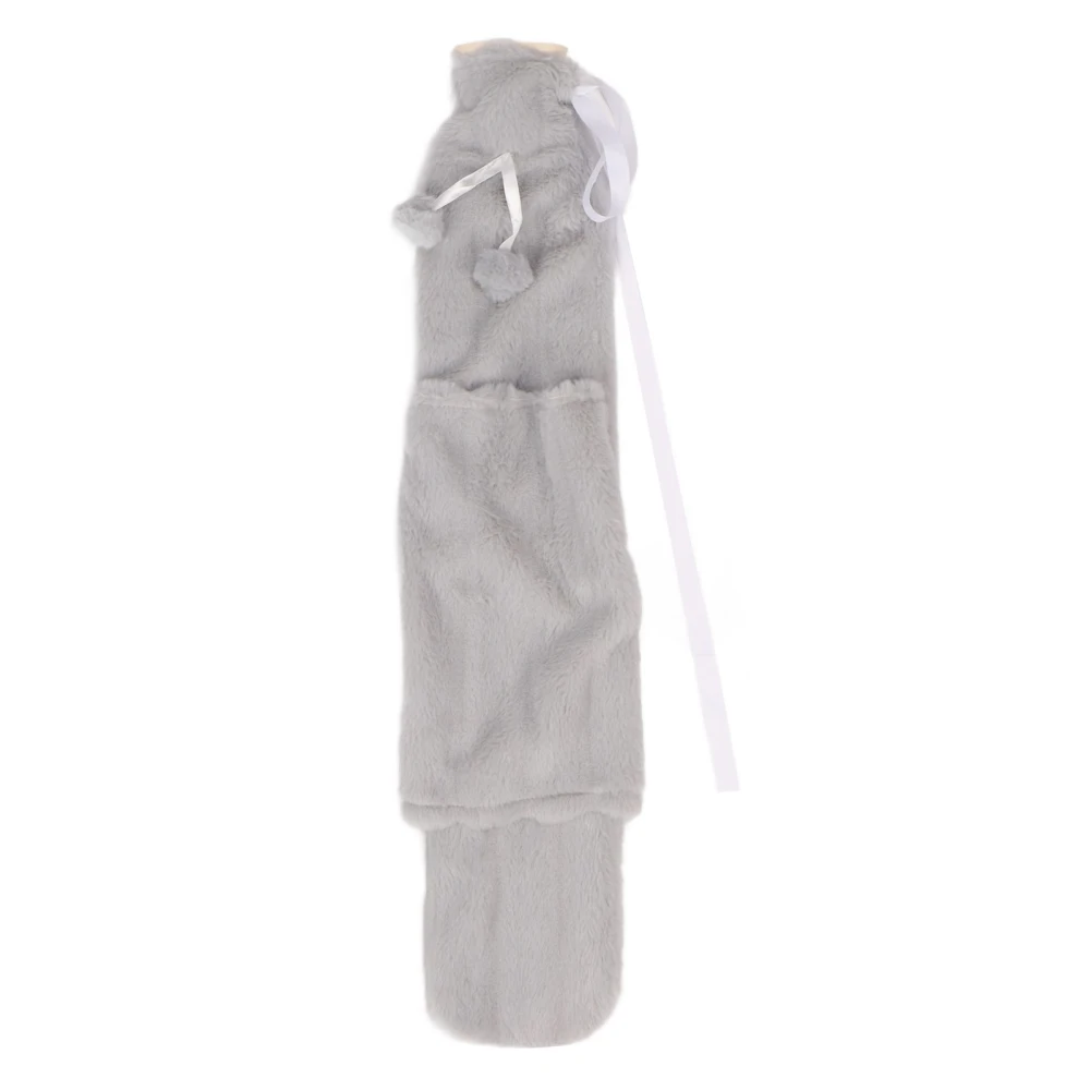 2L PVC Hot Water Bottle Explosion Proof Grey Rubber Soft Plush Cover Heat Water Bag L for Winter