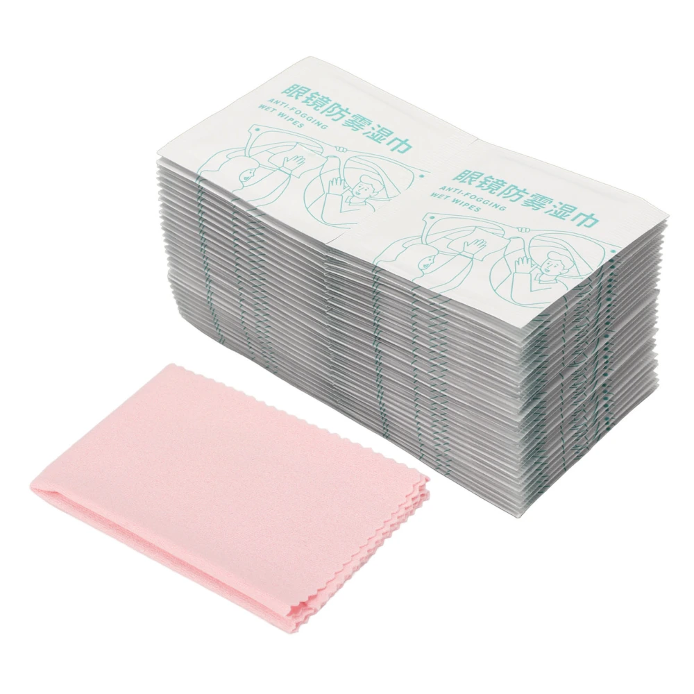 60 Pcs Glasses Cleaning Wipes Prevent Fogging Disposable with Dry Cloth Lens Wipes for Mobile Phone Screen