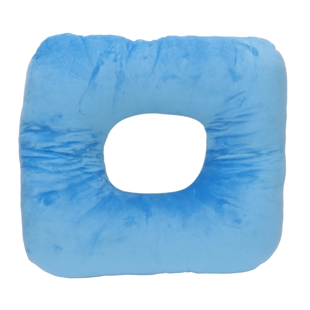 Hemorrhoid Pillow Blue 13.8x13.8in Pain Stress Relief Stuffed Pearl Wool Donut Pillow for Office Wheelchair Home