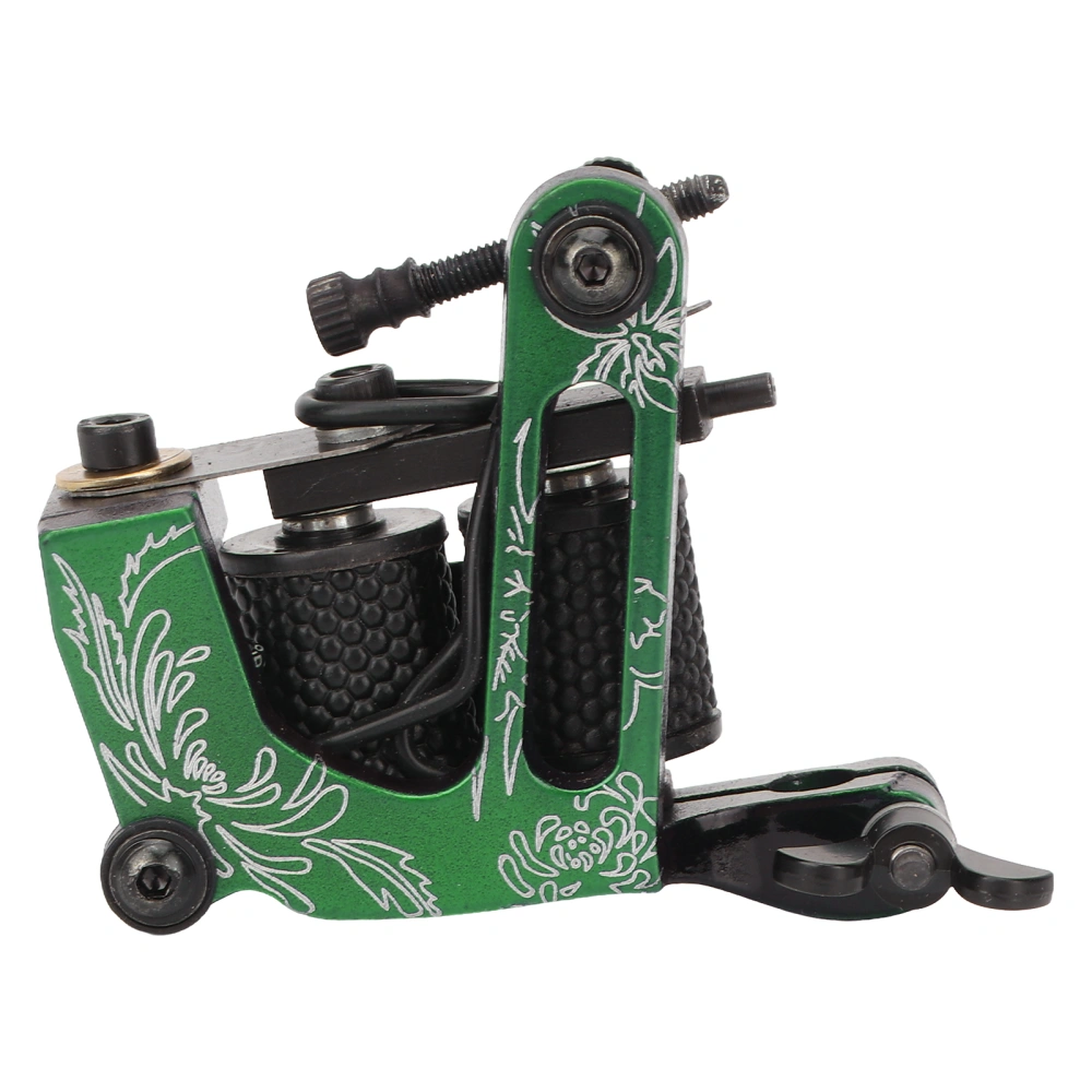 Professional Alloy Tattoo Machine Novice Tattoo Artist 10 Wraps Coil Liner Shader Tattoo Machine Green