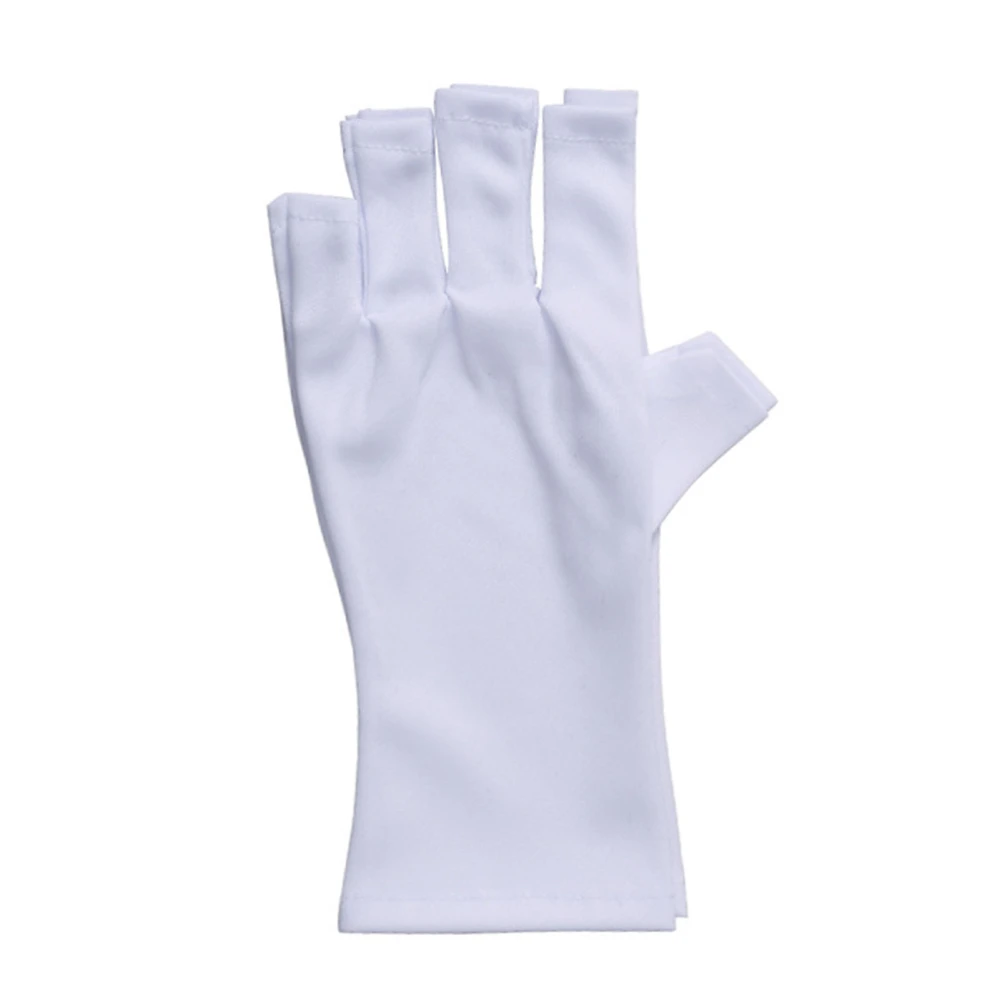 1 Pair Gel Manicures Gloves Professional Efficient Prevents Tanning Radiation UV Light Gloves for Manicure White Short