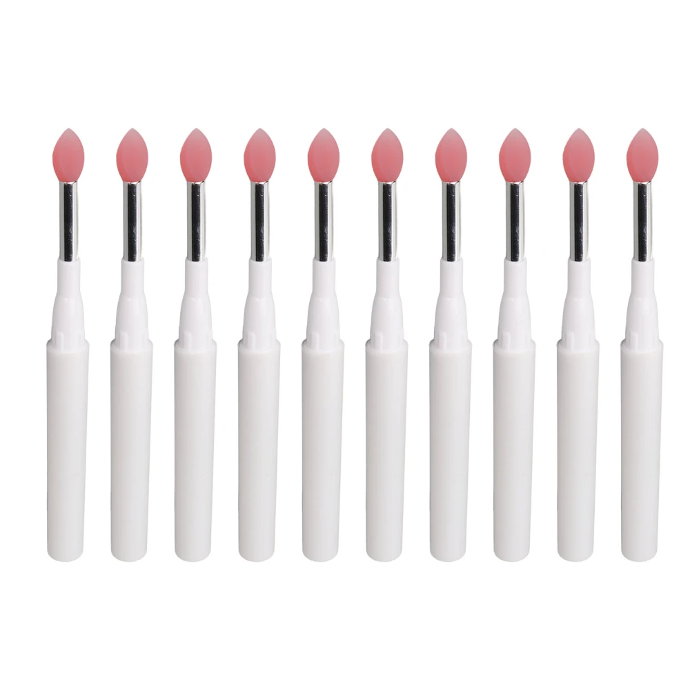 10Pcs Silicone Lip Brush Soft Reusable Dustproof Portable Multipurpose Lipstick Eyebrow Applicator Brushes with Lid