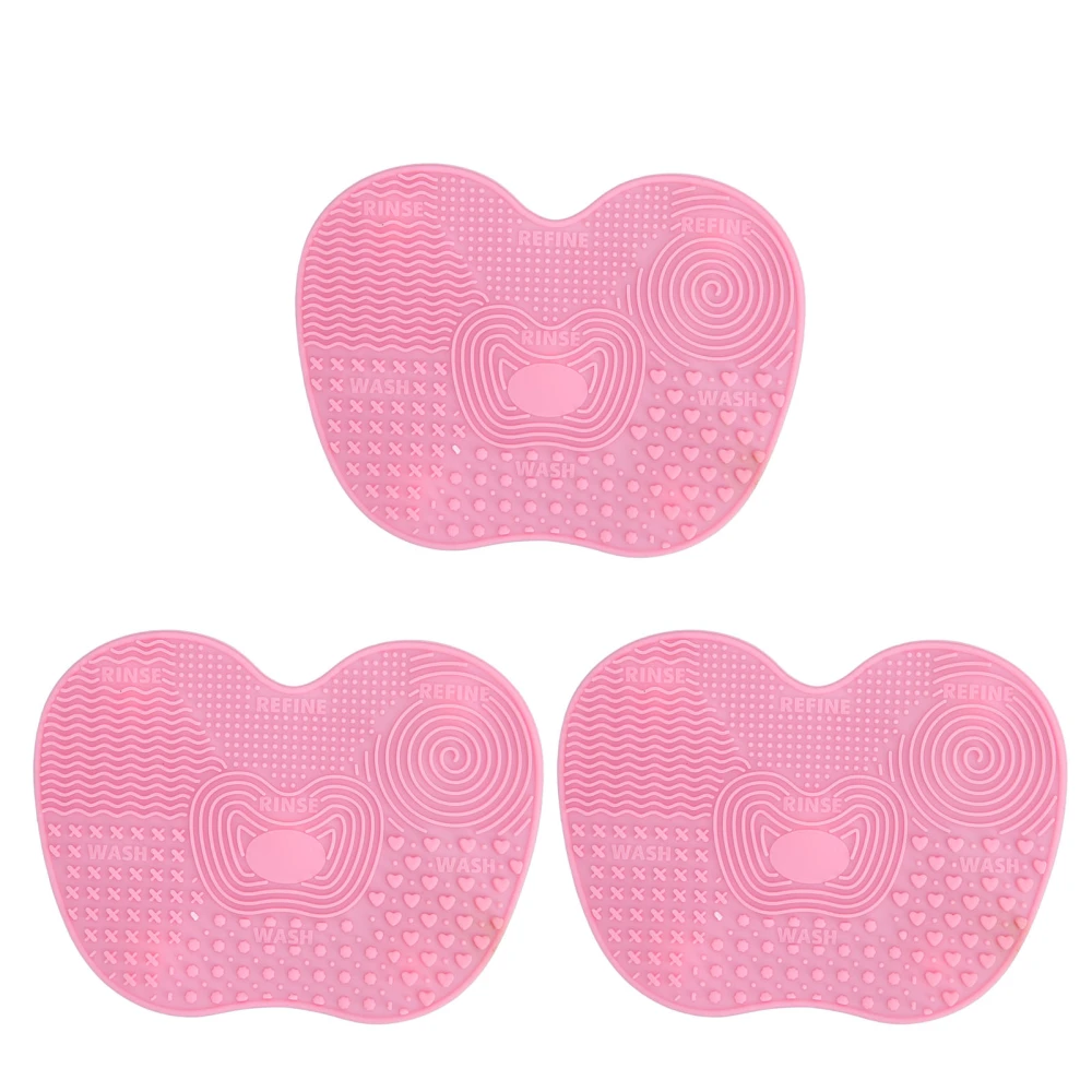 3pcs Makeup Brush Cleaning Mat Silicone Foldable Cosmetic Clean Brush Scrubber Pad with 5 Suction Cups