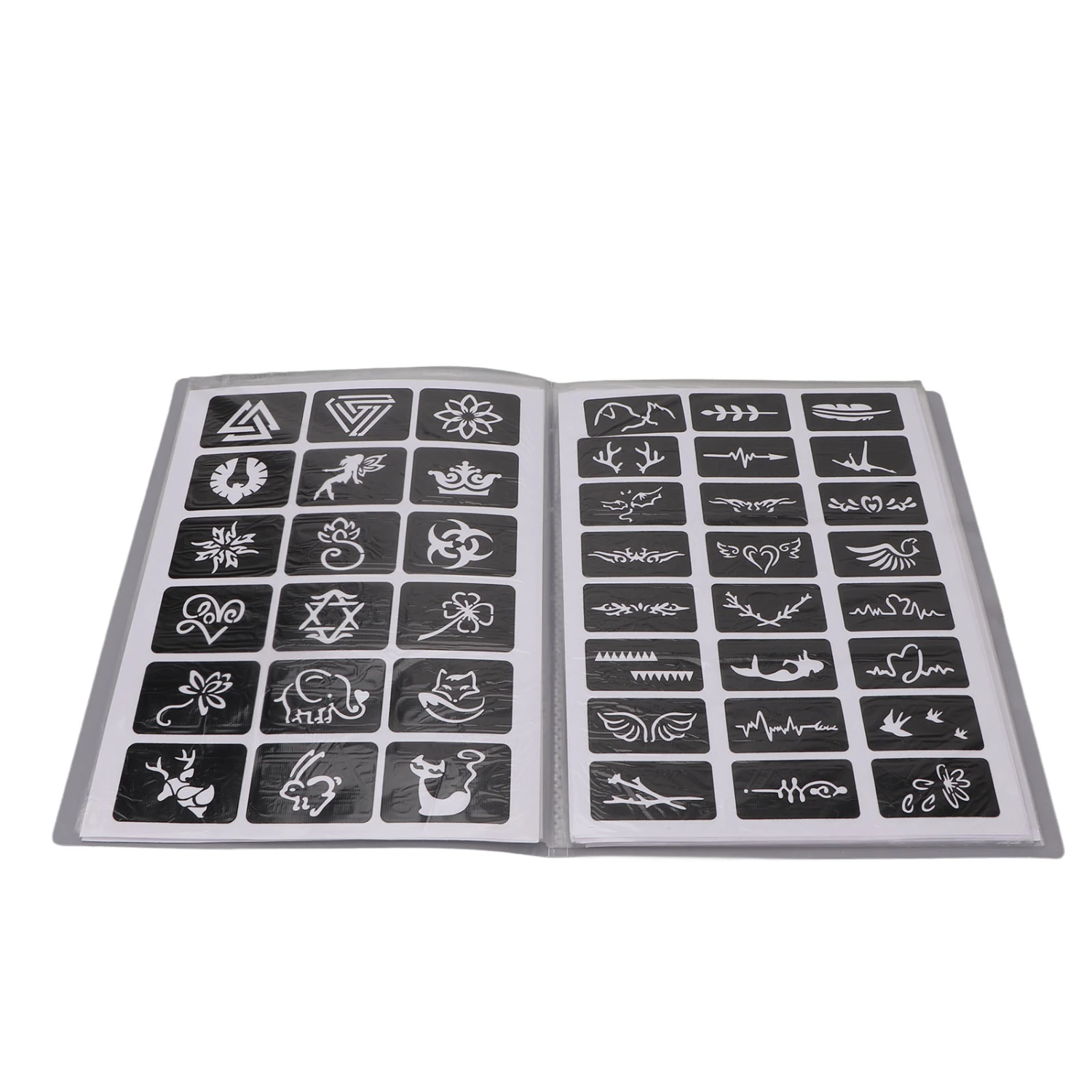 19 Sheets Tattoo Stencils Waterproof Temporary Reusable Body Art Glitter Tattoo Templates