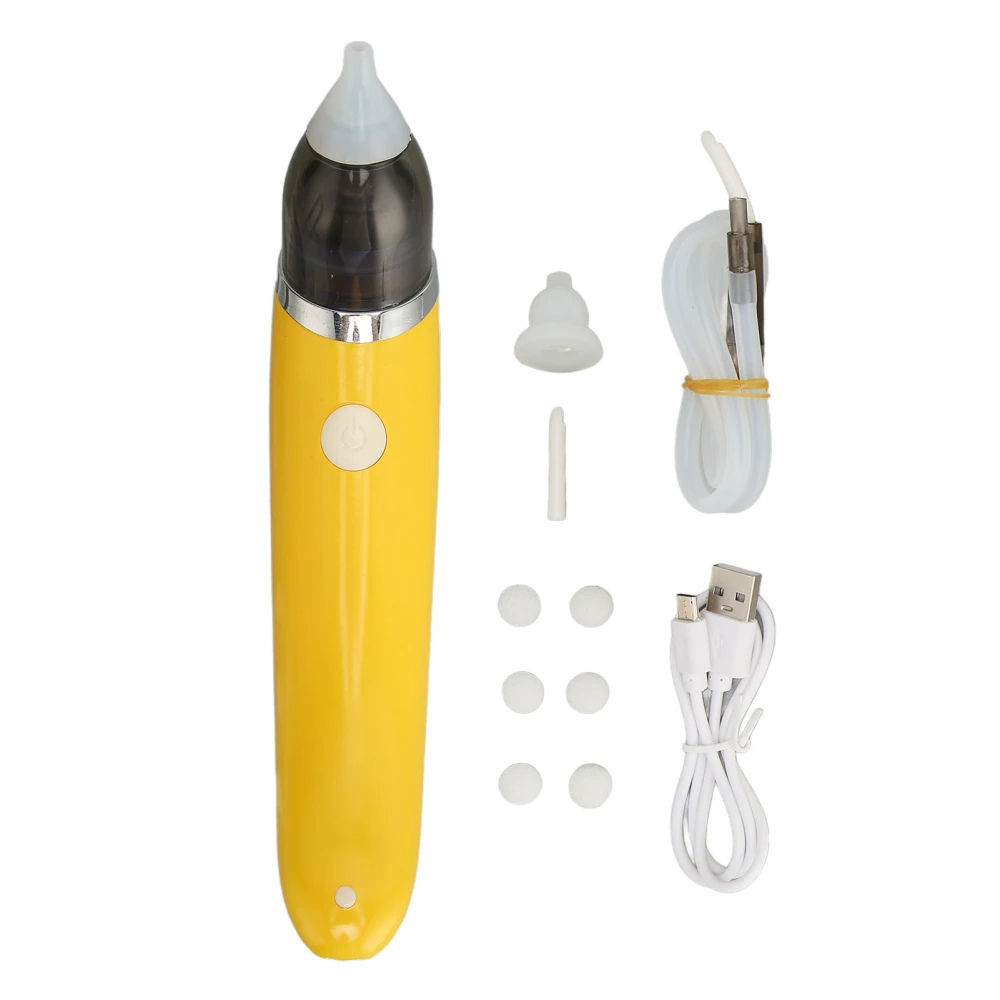 Electric Ear Nose Suction Set White Yellow Cleaning Multi Function Electric Nasal Ear Aspirator