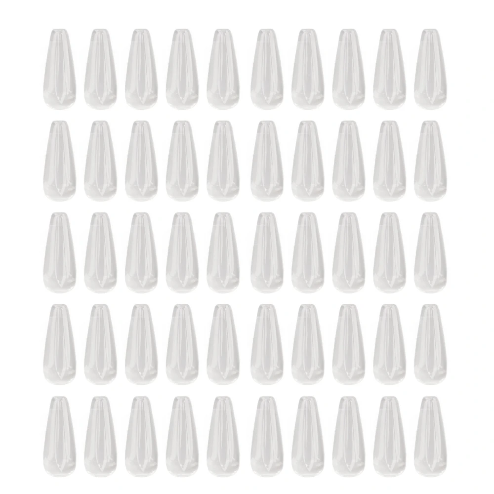 50pcs Glass Nail Color Card Transparent Clear Nail Art Color Display Tips for Salon