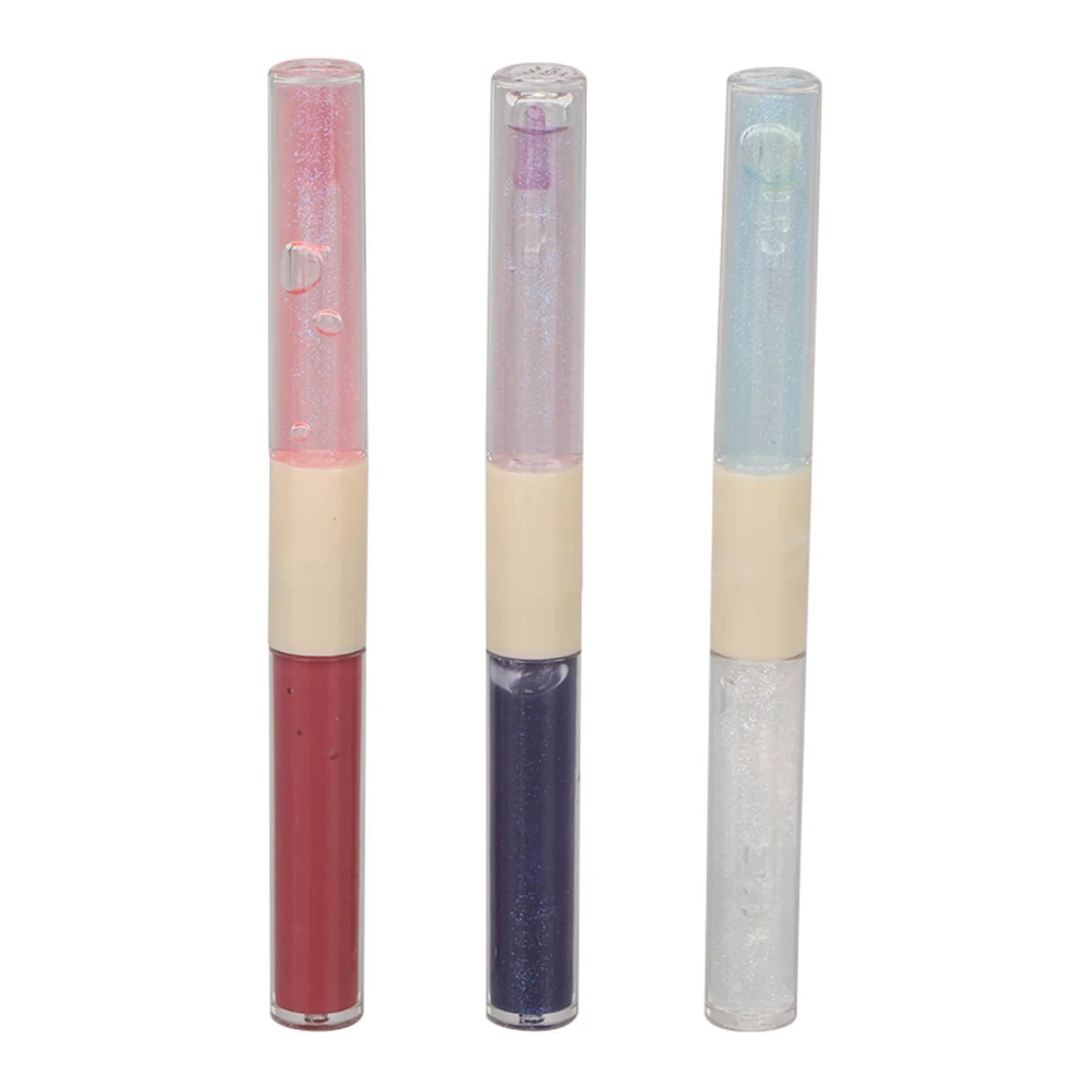 3pcs Plump Lip Gloss Colorful Glitter Moisturizing Transparent Plumping Lip Gloss for Women