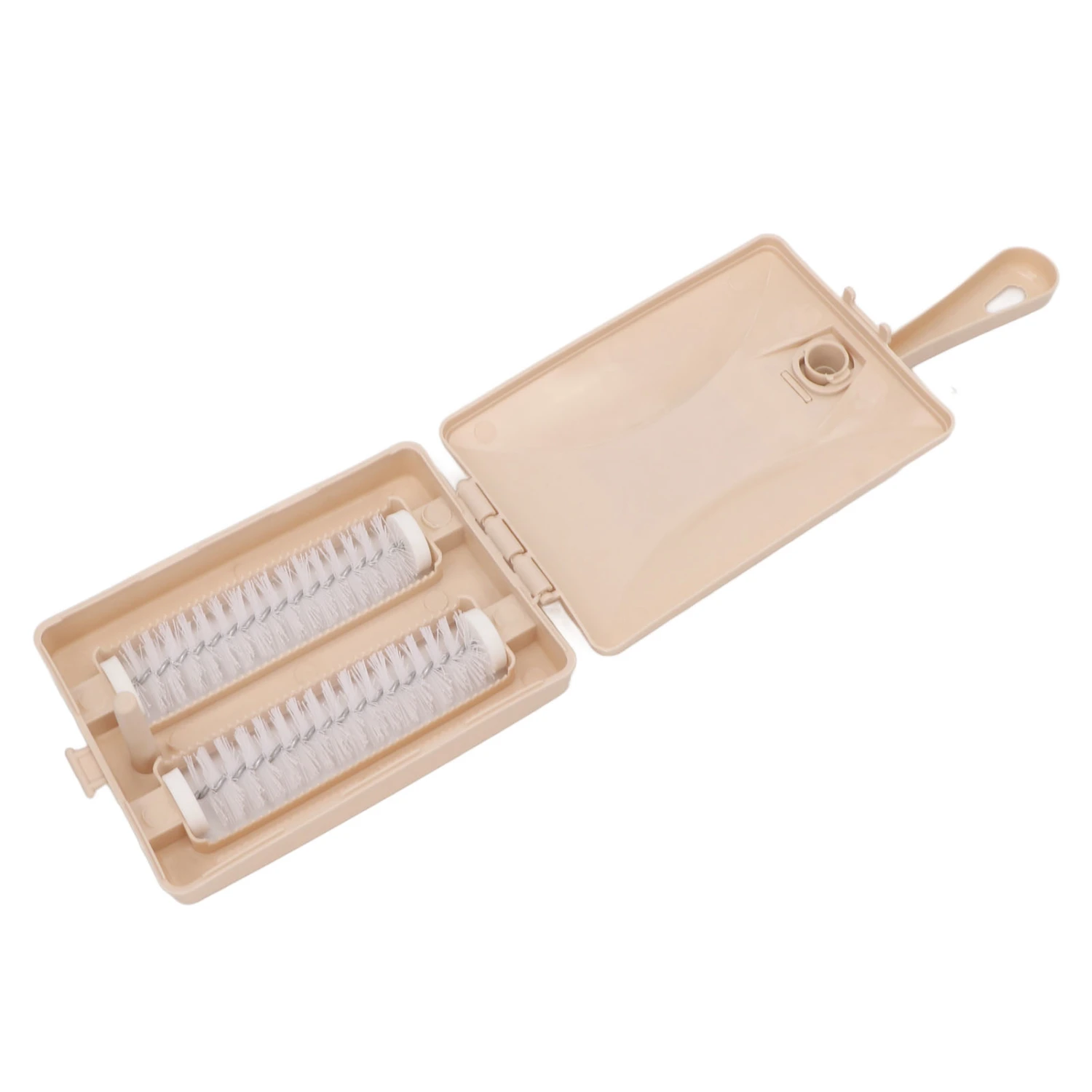Carpet Debris Sweeper Brush Double Roller Handheld Dust Cleansing Brush for Bed Clothes Desktop